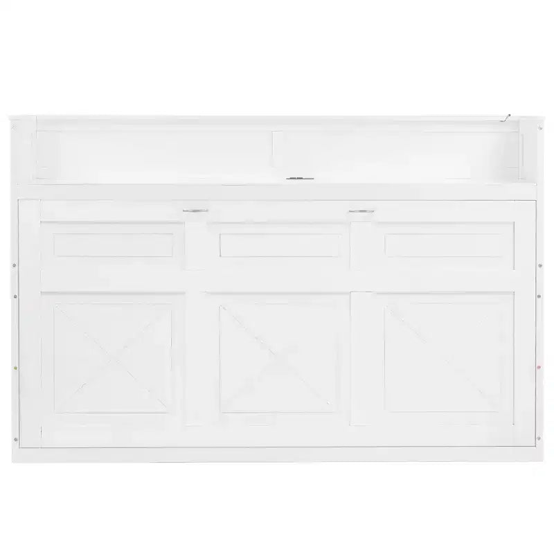 Lit mural, cadre de lit en bois avec bureau intégré