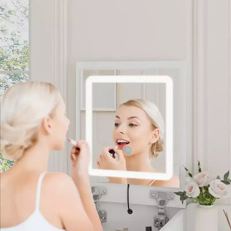 Coiffeuse compacte avec lumière