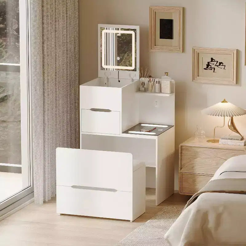 Coiffeuse compacte avec lumière