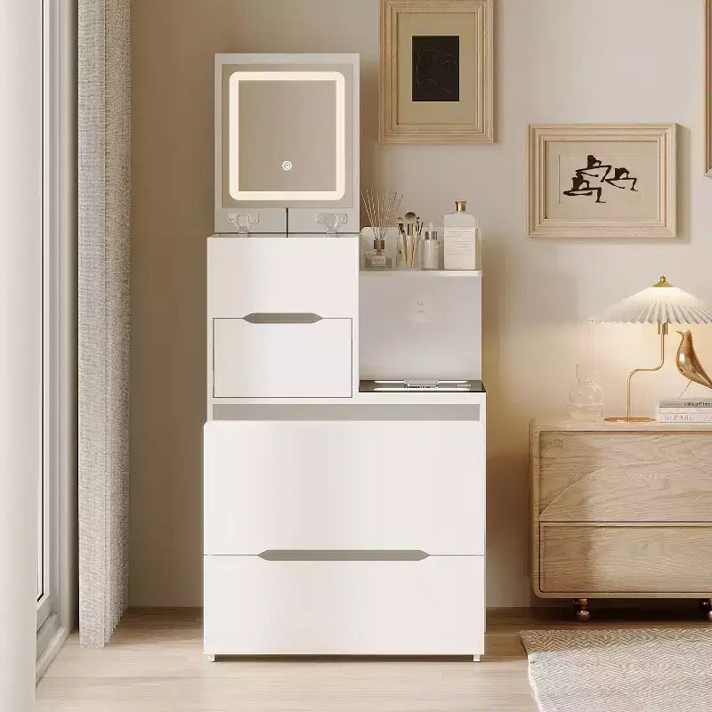Coiffeuse compacte avec lumière