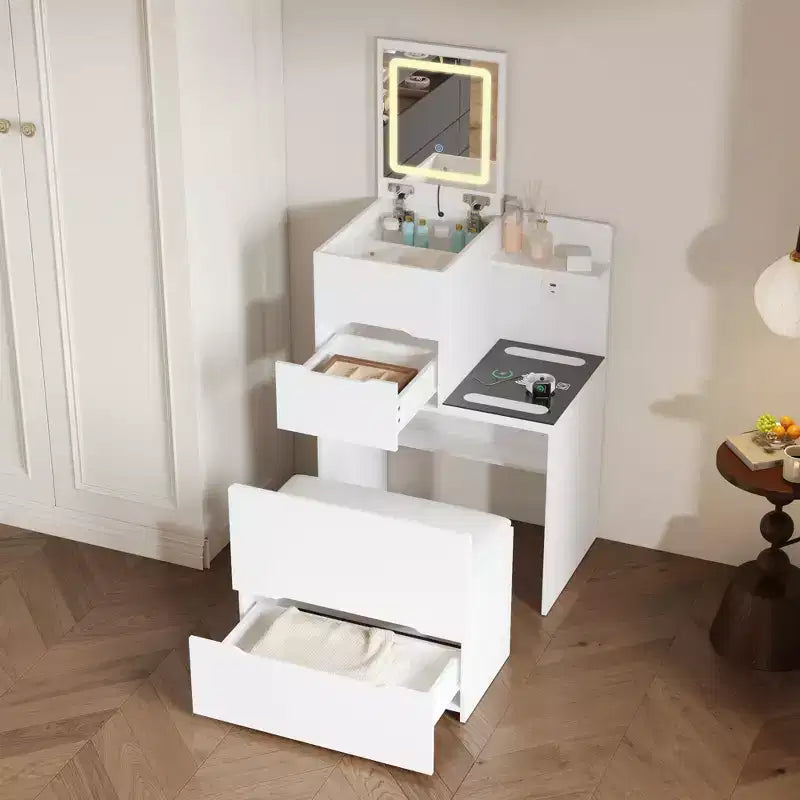 Coiffeuse compacte avec lumière