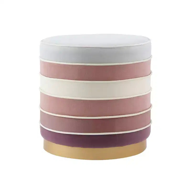 Pouf rond multicouche en velours