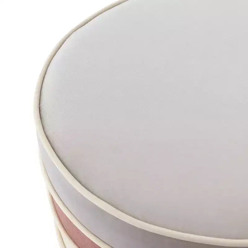 Pouf rond multicouche en velours