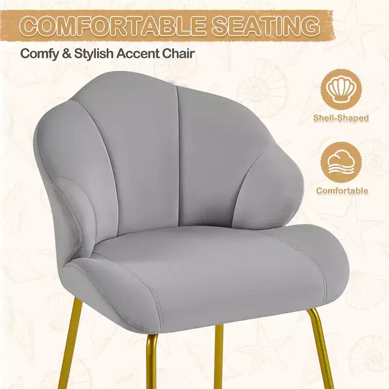Lot de 2 chaises d'appoint modernes avec pieds en métal doré pour salon, chambre