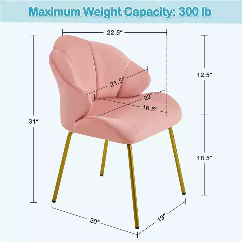 Lot de 2 chaises d'appoint modernes avec pieds en métal doré pour salon, chambre