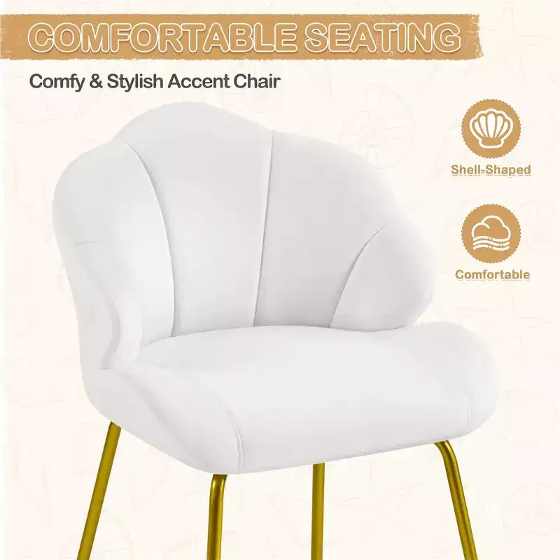 Lot de 2 chaises d'appoint modernes avec pieds en métal doré pour salon, chambre