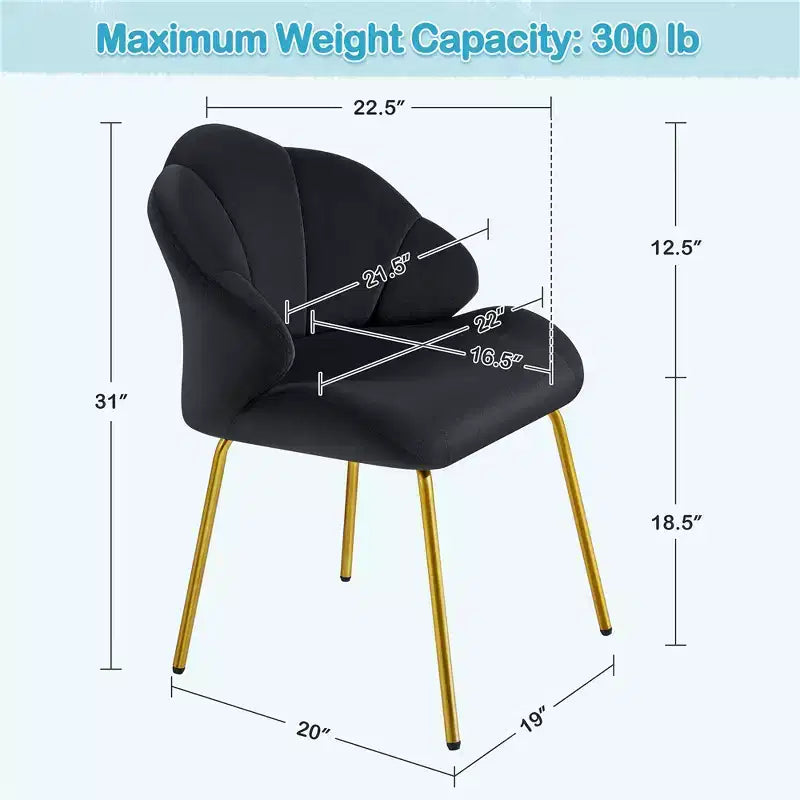 Lot de 2 chaises d'appoint modernes avec pieds en métal doré pour salon, chambre