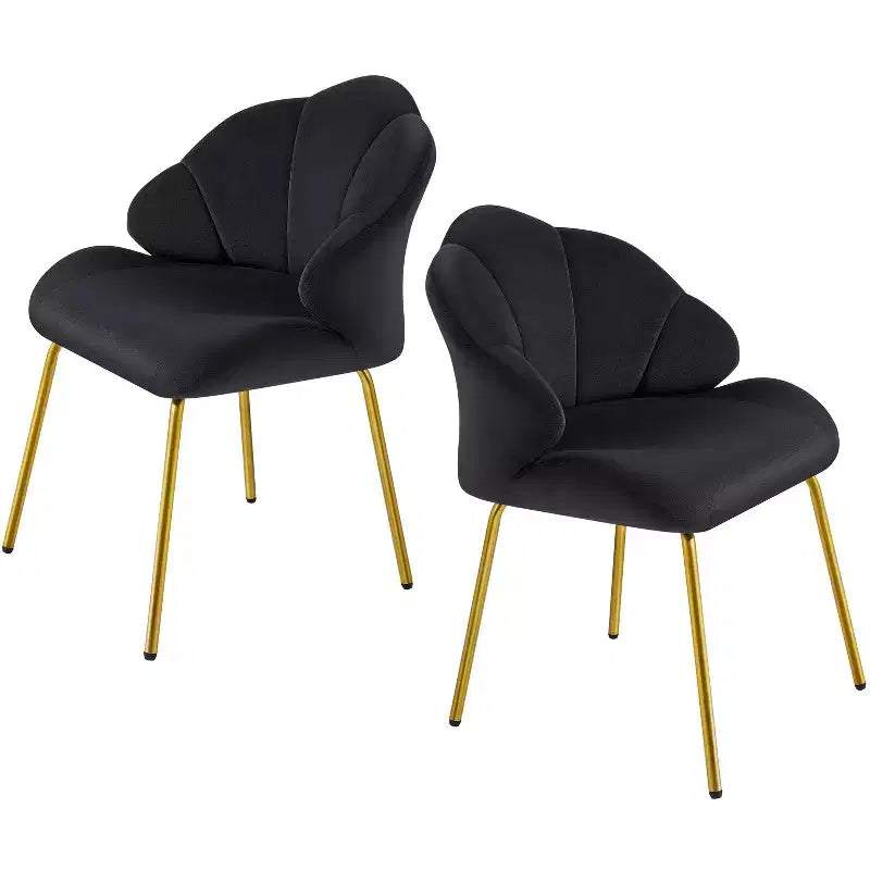 Yaheetech Set of 2 Modern Accent Chairs with Golden Metal Legs for Living Room, Bedroom