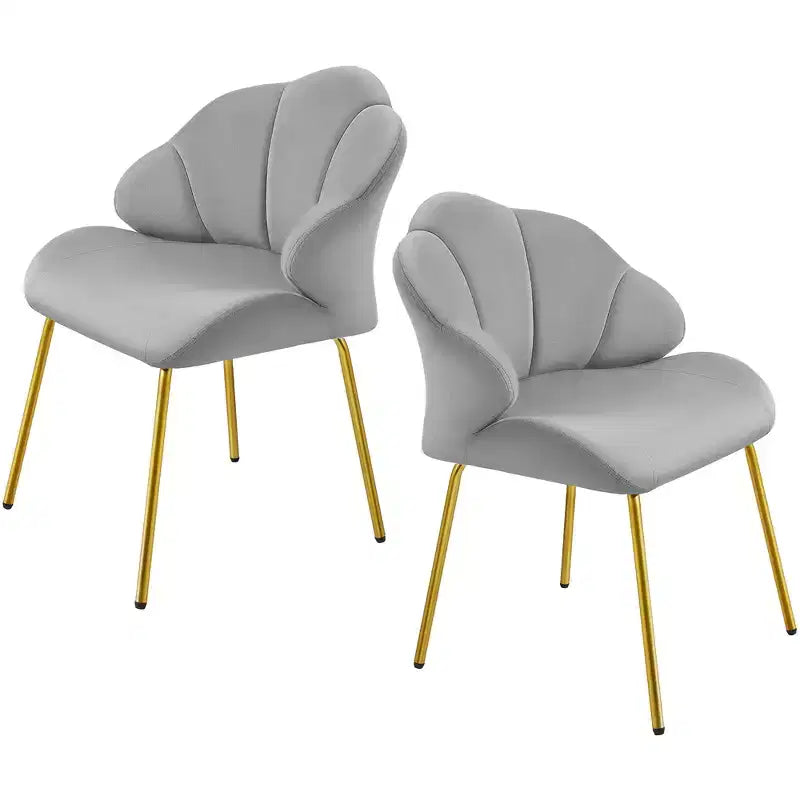 Lot de 2 chaises d'appoint modernes avec pieds en métal doré pour salon, chambre