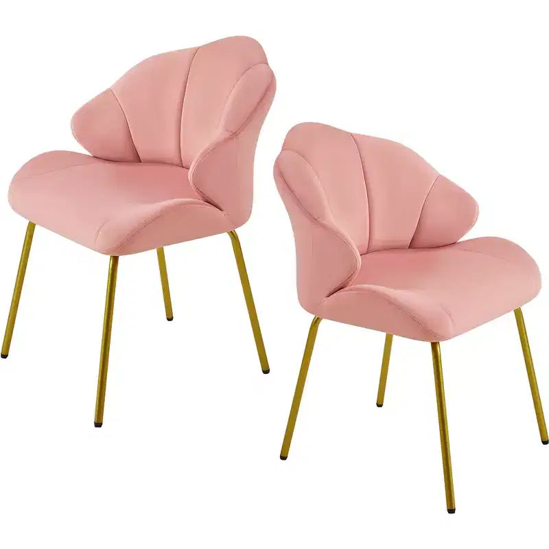 Lot de 2 chaises d'appoint modernes avec pieds en métal doré pour salon, chambre