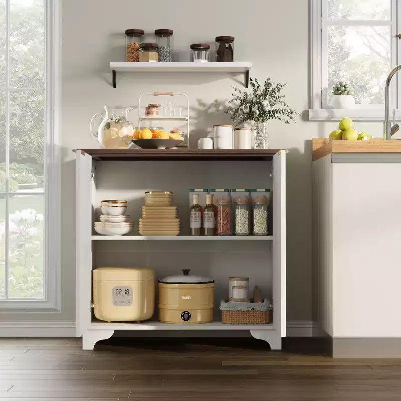 Meuble de bar à café moderne Buffet de ferme avec portes cannelées