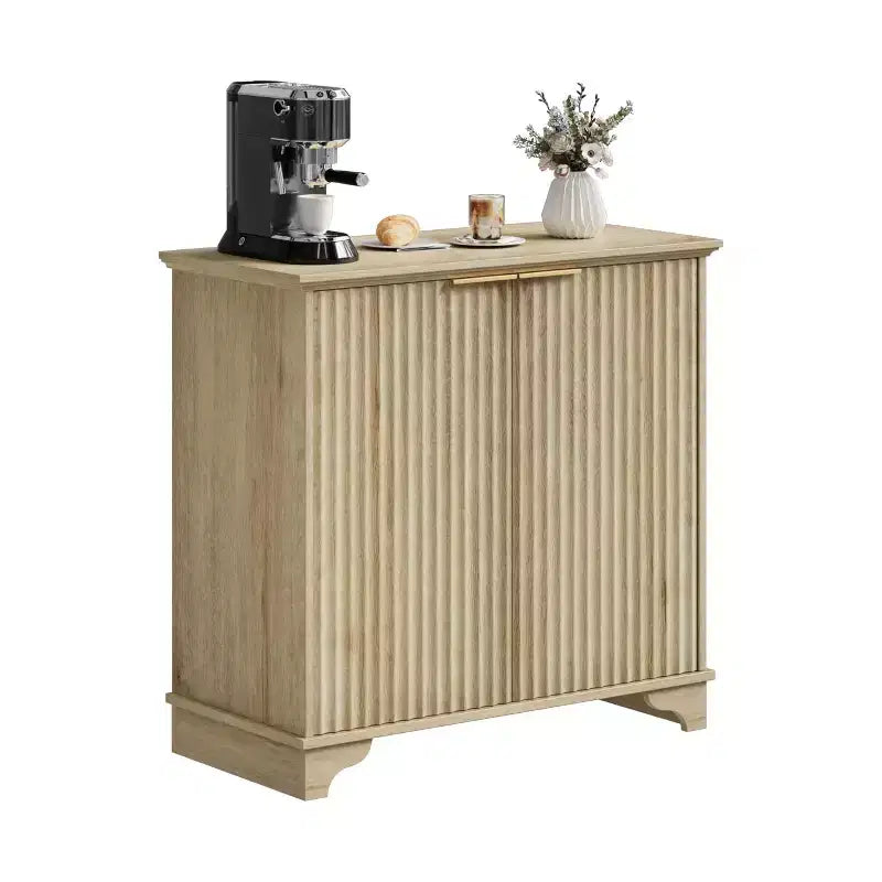 Meuble de bar à café moderne Buffet de ferme avec portes cannelées