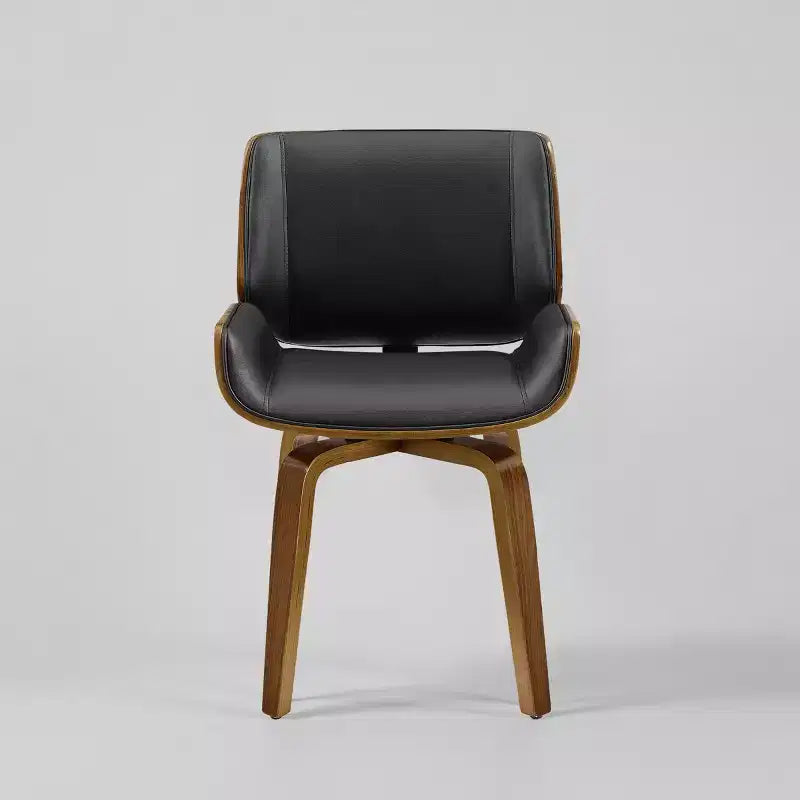 Art Leon Bentwood Swivel Dining Chair with PU Leather and Solid Wood Legs