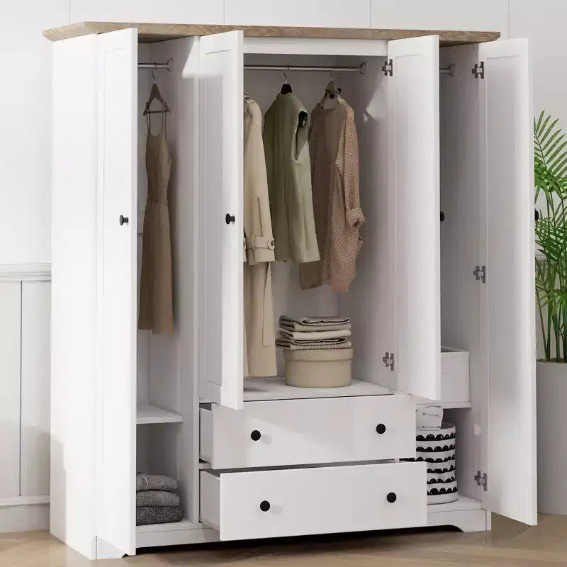 Armoire à 4 portes avec 2 tiroirs