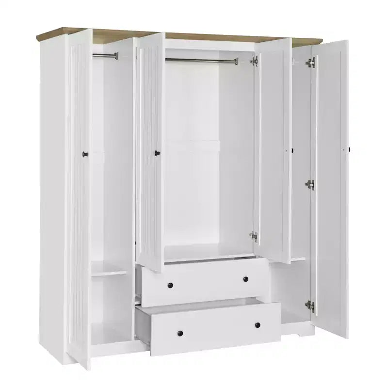Armoire à 4 portes avec 2 tiroirs