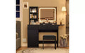 Bedroom Vanity with Lights, Wooden Dresser Set, Modern Dresser with Drawers, Cabinet, Shelf and Stool for Dresser, White