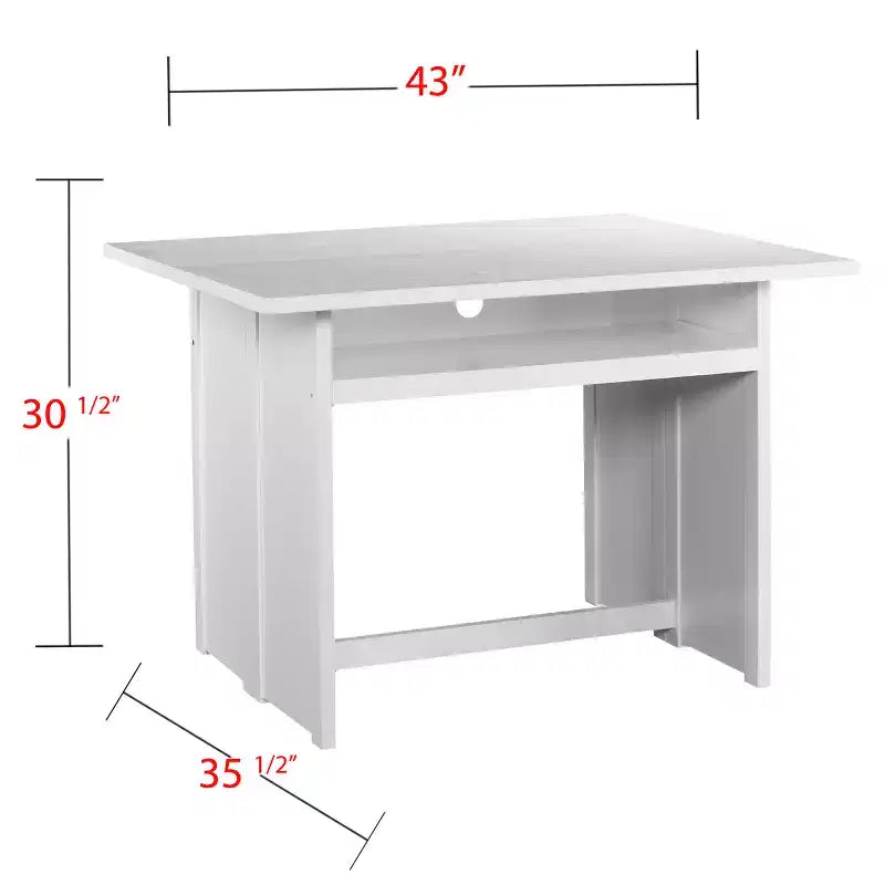 Console convertible en table à manger - Blanche
