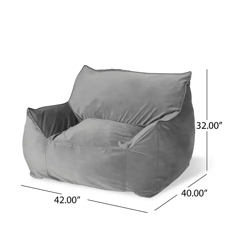 Pouf Velours avec Accoudoirs