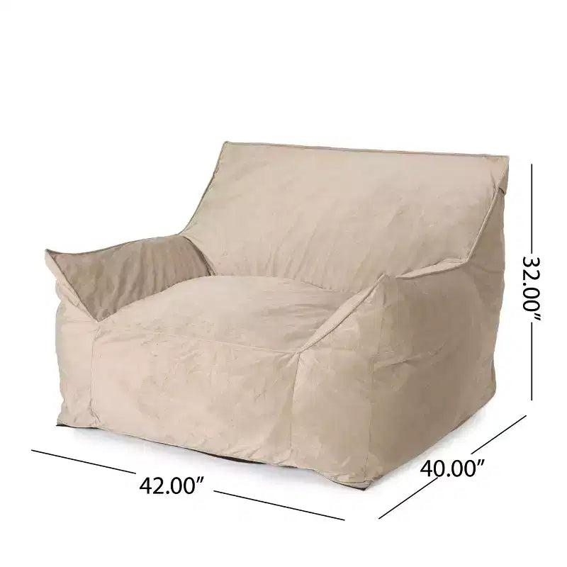 Pouf Velours avec Accoudoirs