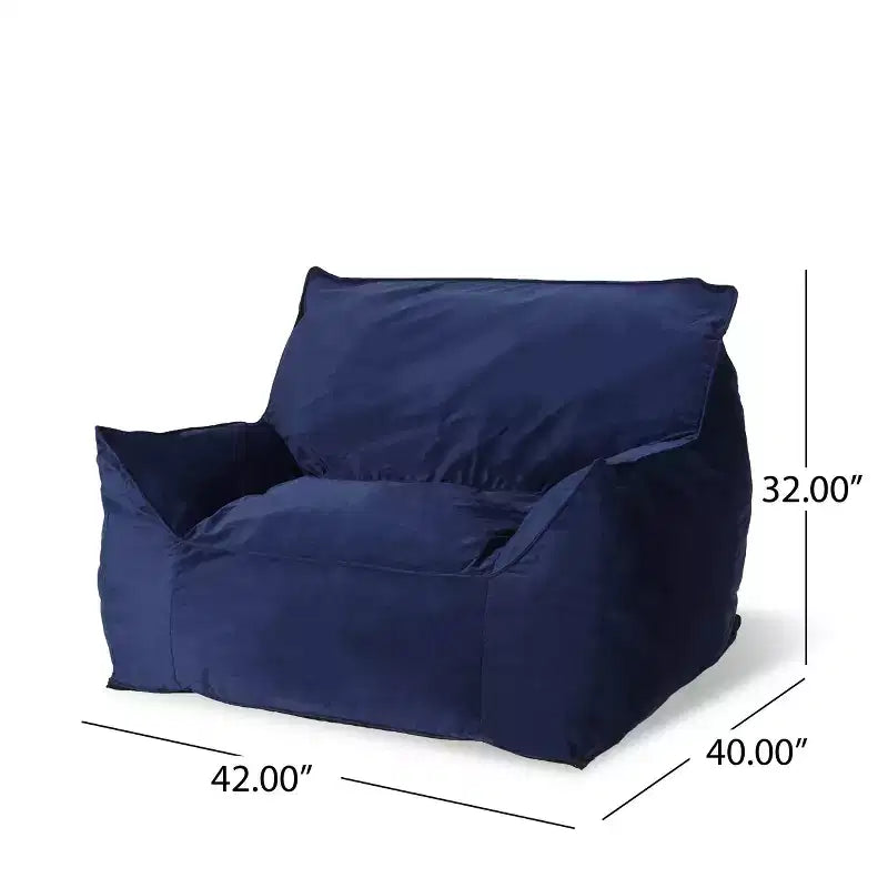 Pouf Velours avec Accoudoirs