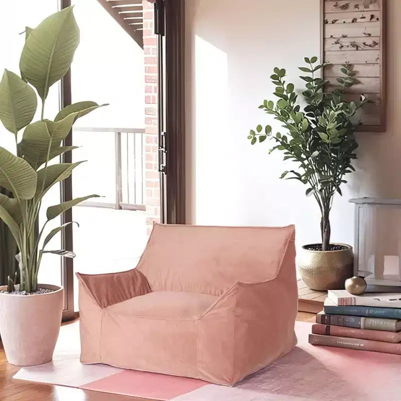 Pouf Velours avec Accoudoirs