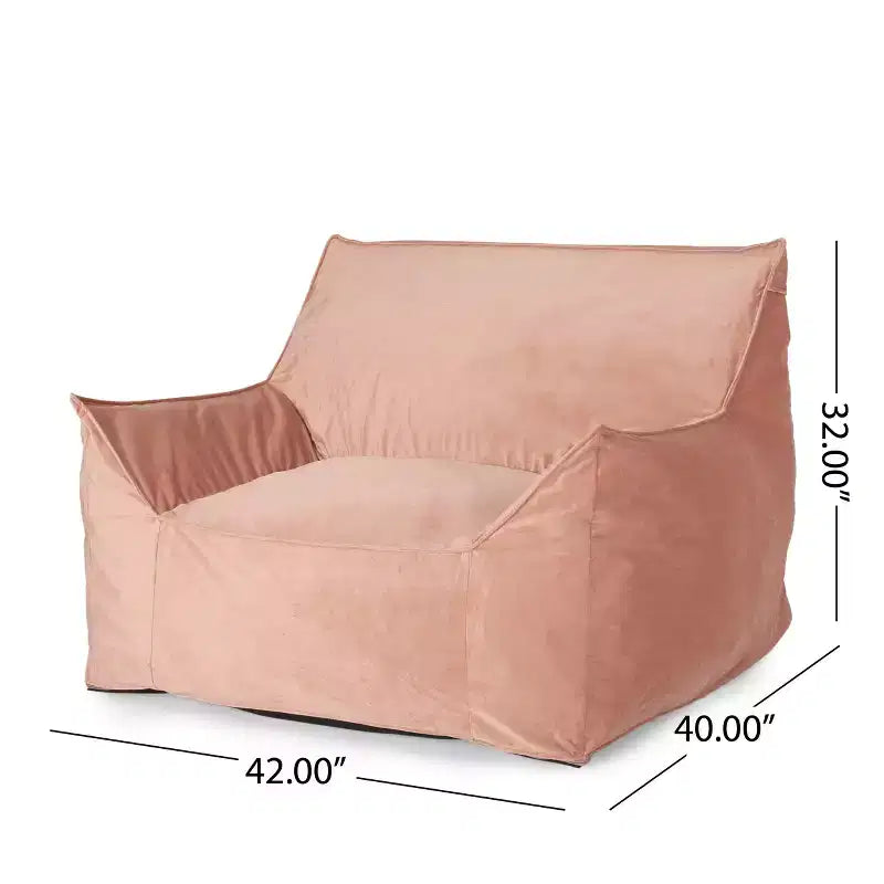 Pouf Velours avec Accoudoirs