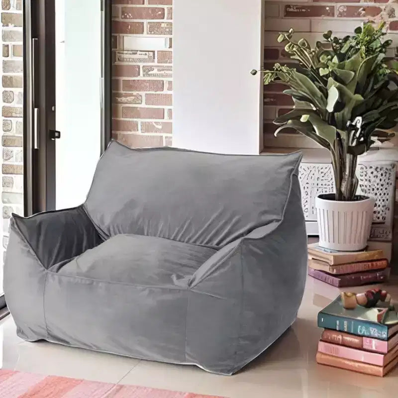 Pouf Velours avec Accoudoirs