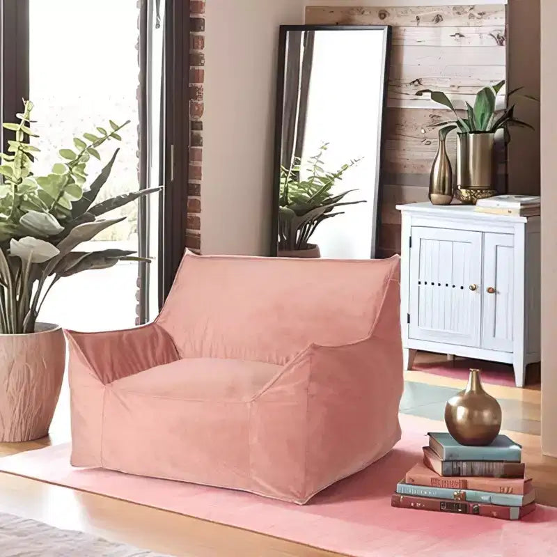 Pouf Velours avec Accoudoirs