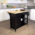 Ilot de cuisine autoportant extensible - Noir