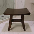 Banc de douche en teck brun 14