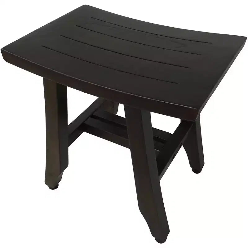 Banc de douche en teck brun 14