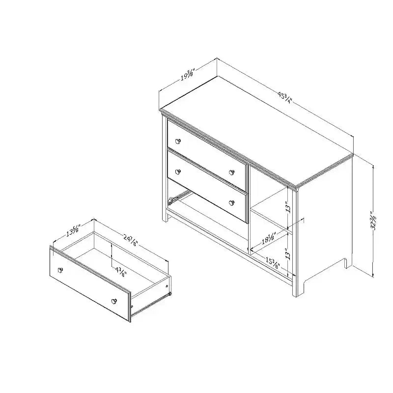 Commodes basses en panneaux de particules de 20,09 cm de hauteur