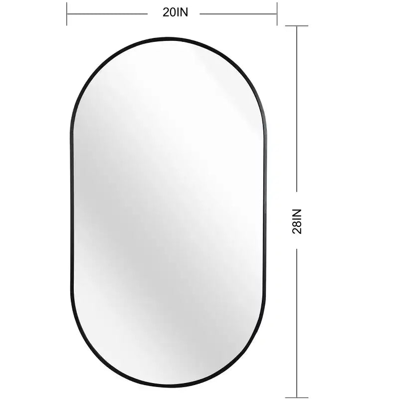 Miroir ovale en métal doré 20 x 28 pouces