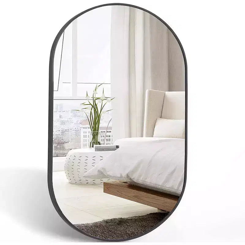 Miroir ovale en métal doré 20 x 28 pouces