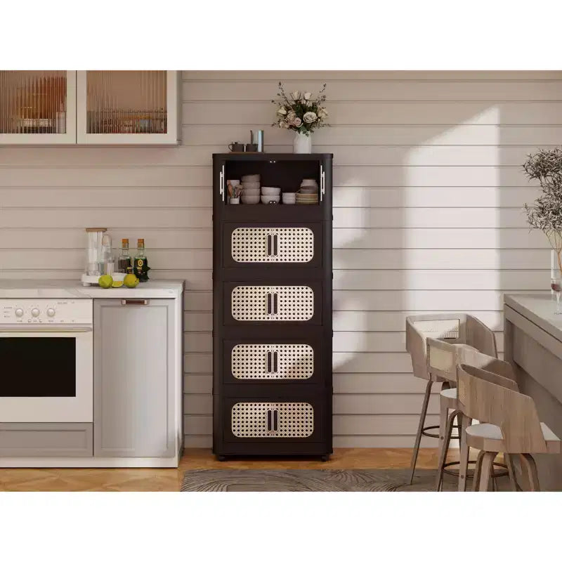 Meuble de rangement pliant en plastique à 4 niveaux et 20 côtés