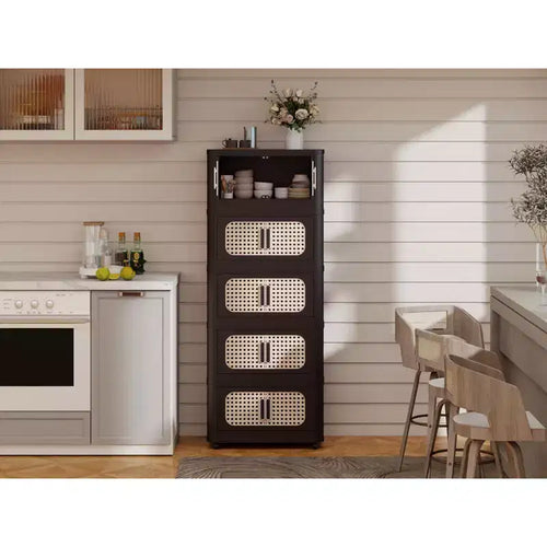 Meuble de rangement pliant en plastique à 4 niveaux et 20 côtés