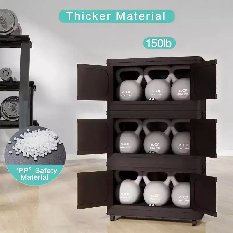 Meuble de rangement pliant en plastique à 4 niveaux et 20 côtés