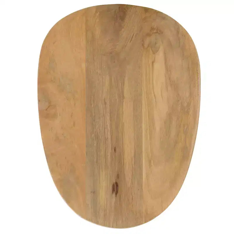 Table d'appoint en bois et laque - Naturel/Blanc
