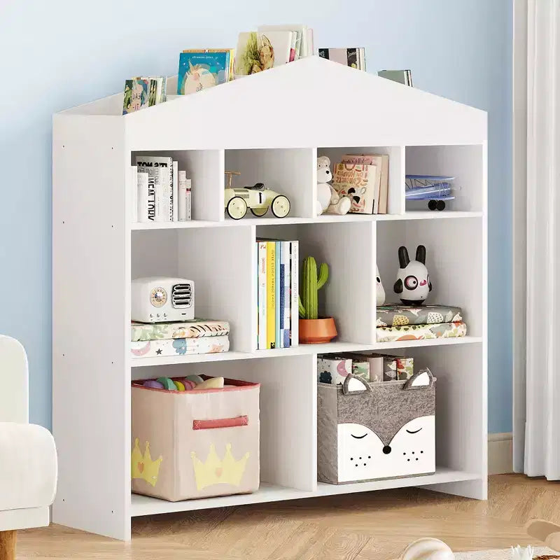 40.7 in Kids Bookshelf and Toy Storage, Toy Shelf Organizer with 9 Storage Cubbies for Playroom, Kindergartens, Classrooms