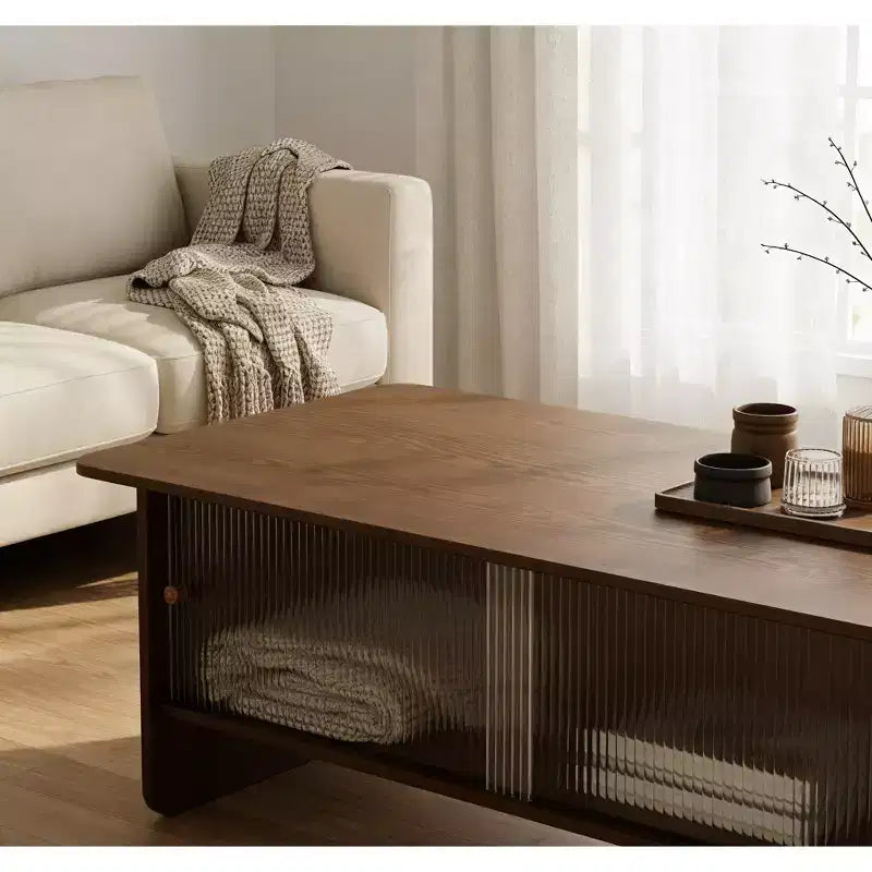 Table basse rectangulaire moderne minimaliste de 47 pouces avec meuble de rangement