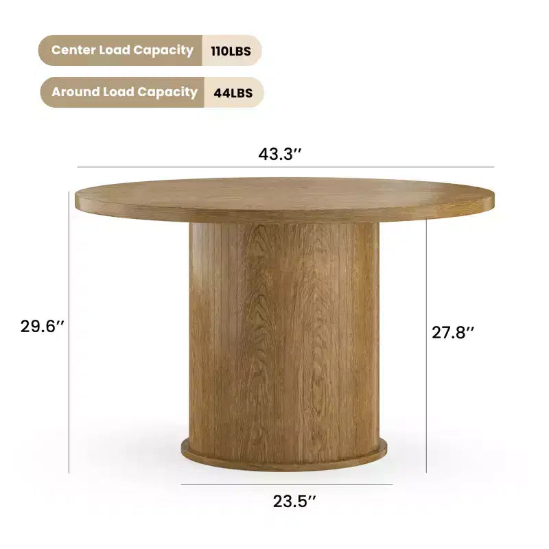Table à manger ronde de 43 po pour quatre