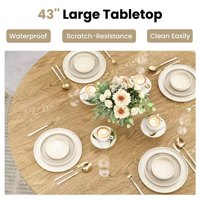 Table à manger ronde de 43 po pour quatre