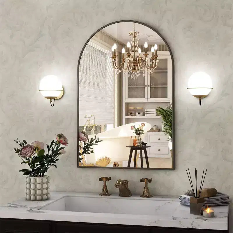 Miroir de courtoisie de salle de bain arqué 16x24