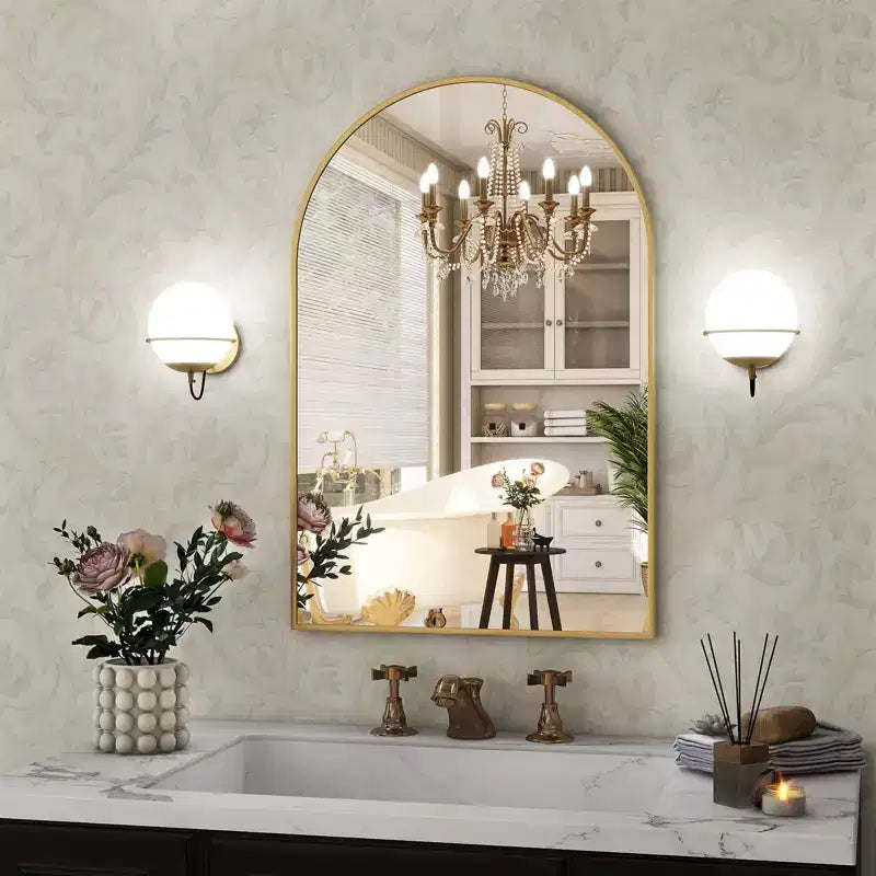 Miroir de courtoisie de salle de bain arqué 16x24