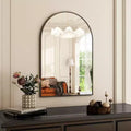 BEAUTYPEAK 16x24 Arched Bathroom Mirror Vanity Wall Mounted Mirror, Black