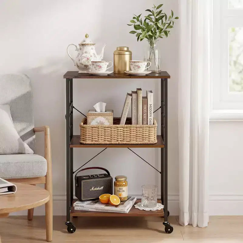 Chariot de cuisine, desserte 3 niveaux 60,2 cm pour micro-ondes et café