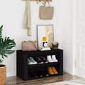 Étagère à chaussures noire en bois composite