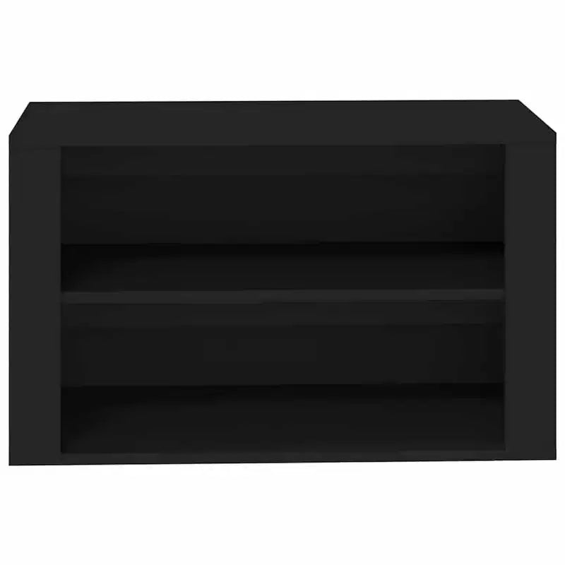 Étagère à chaussures noire en bois composite