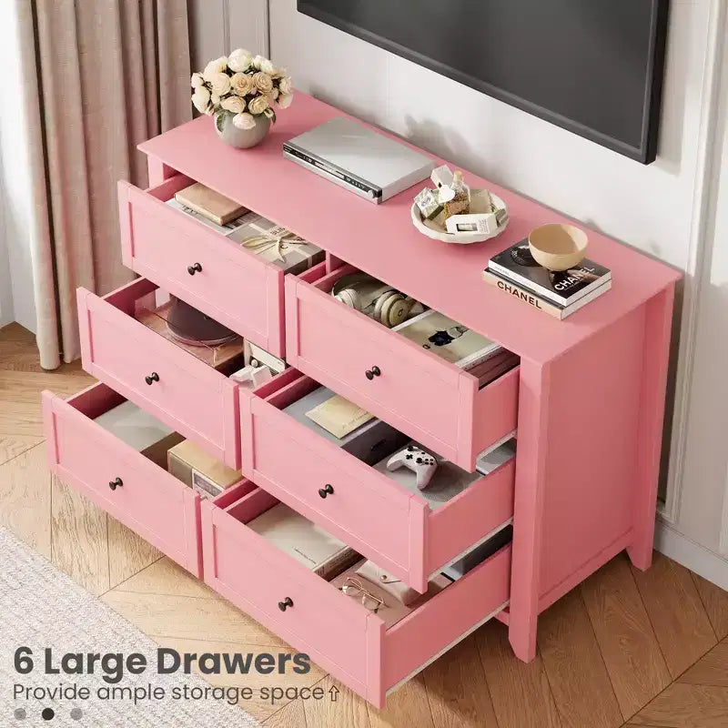 Commode en bois à 6 tiroirs