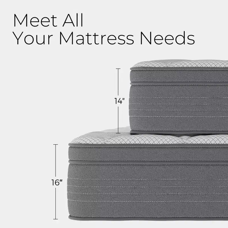 Matelas hybrides en mousse à mémoire de forme à gel, fermeté moyenne, de 12/14/16 pouces